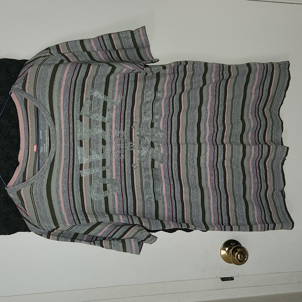 Diesel Big Spellout Logo Multi Color Stripe T-Shirt Vintage Y2K